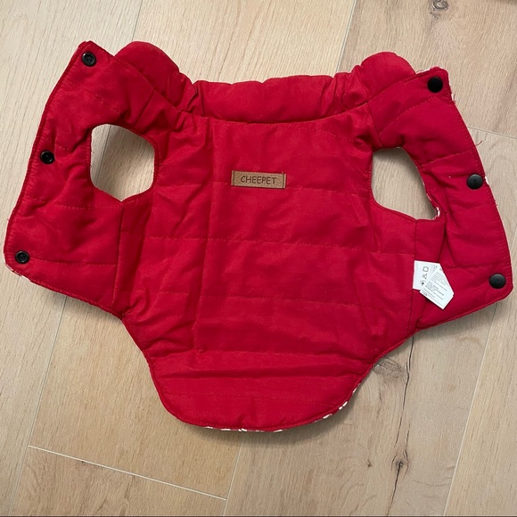NWOT Red Gingham and Solid Reversible Dog Vest - Picture 3 of 3